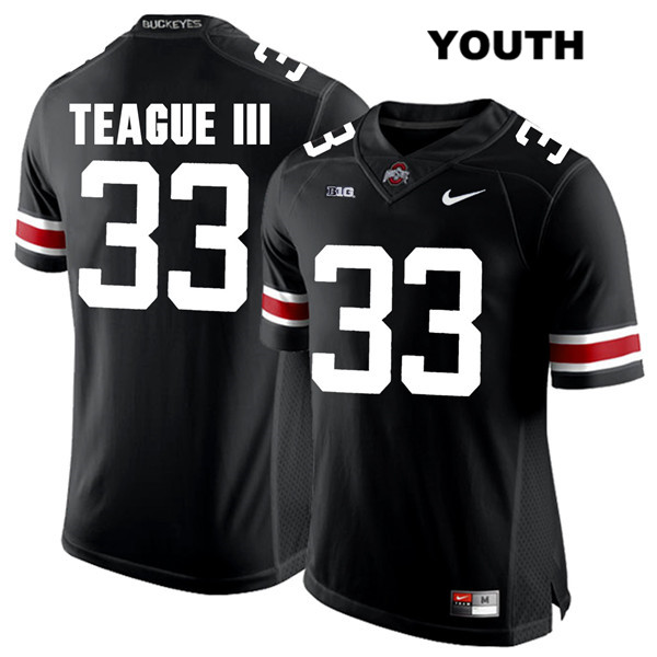 Ohio State Buckeyes Youth Master Teague #33 White Number Black Authentic Nike College NCAA Stitched Football Jersey DD19L54UA